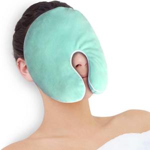 NEWGO Heating Pad Sinus Relief Mask Moist Heat Face Eye Mask Microwavable, Warm Compress for Sinus Pressure Relief, Migraine, Tension Headache Relief - Green
