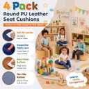 Juexica 4 Pcs Flexible Seating for Classroom Elementary, Round Ottoman Seating Set, Multi Size Soft Modular Colorful Floor Cushion Stools for Preschool Kindergarten Reading Corner, Playroom