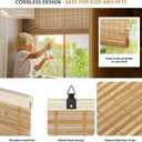 LazBlinds Cordless Bamboo Blinds, Roll Up Shades for Windows, Light Filtering Hanging Window Blinds, Bamboo Shades for Patio Indoor/Outdoor Porch, 36'' W x 72'' H, Squirrel