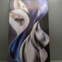 JuhaiArt Abstract Wall Art Blue Wall Decoration for Office, 48"L x 24"W