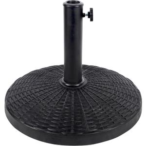 Blissun 22 lbs Heavy Duty Patio Market Umbrella Base Stand, Rattan, 16.5"