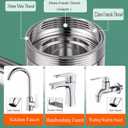 360 Rotating U Shaped Faucet Extender, Universal Sink Faucet 1440 Rotatable Faucet Extender, Adjustable Robotic Arm 2 Spray Modes for Kitchen & Bathroom (1)