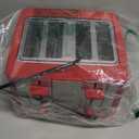 Bella 4 Slice Toaster with Auto Shut Off, Extra Wide Slots & Removable Crumb Tray and Cancel, Defrost & Reheat Function, Toast Bread & Bagel, Red