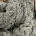 Admitrack Chunky Knit Blanket Throw, 100% Hand Knit Chenille Throw Blanket for Sofa & Home Decor, Soft and Cozy Knitted Throw Blankets (Sage Green51"x63")