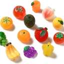 DanLingJewelry 100Pcs Mix Styles Mini Fruit Flatback Resin Charms 3D Imitation Food Resin Cabochons for DIY Crafts Scrapbooking Decor