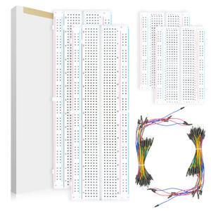 134 Pcs Breadboard Kit Solderless 2 PCS 830 & 2 PCS 400 Tie Points PCB Bread Boards Beginner Friendly, 130 PCS Flexible Jumper Wires for Arduino Electronics Proto Shield Distribution Connecting Blocks