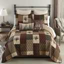 Donna Sharp Pine Panels King Quilt Set, 104" x 96" | Includes 1 Quilt and 2 King Shams, Machine Washable