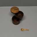 Zolarith Wooden Salt Box with Magnetic Swivel Lid, Acacia Wood, Dual Compartments, 9x10.5cm, Kitchen Storage Container with Spoon