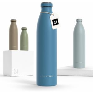 LARS NYSØM Stainless Steel Insulated Water Bottle 34oz | 1000ml BPA-free Insulated Thermo Flask for Hot and Cold Beverages | Leakproof Drinking Bottle