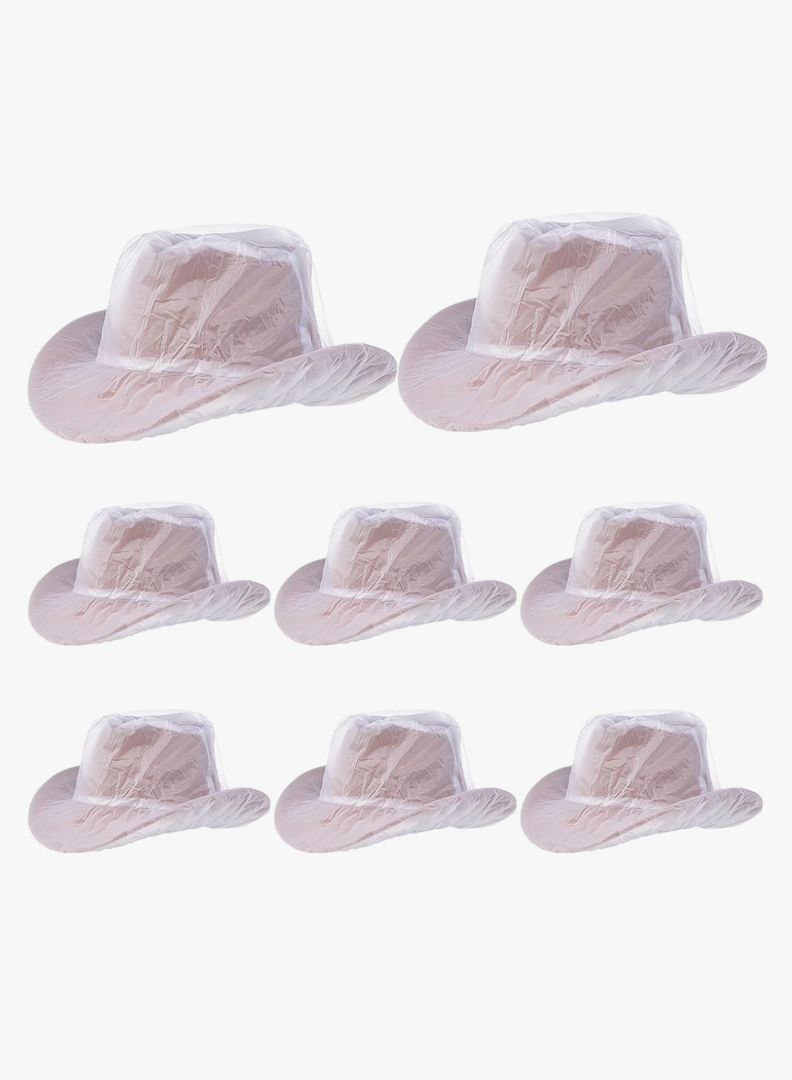 4Pcs Cowboy Hat Rain Covers Plastic Hat Waterproof Cover for Dust Unisex Travel Cowboy Hat Storage