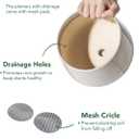 LE TAUCI Plant Pots, 4.1+5.1+6.5 inch, Set of 3, Ceramic Planters with Drainage Hole and Saucer, Indoor Flower Pot with Hole Mesh Pad, Gifts for Mom, Reactive Glaze Beige