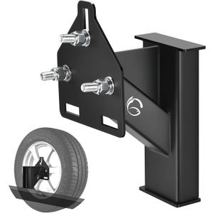 GADFISH Stake Pocket Spare Tire Carrier Mount, 3-Nuts Design Trailer Bracket Heavy Duty Holder, Fits 4 & 5 & 6 Lugs Trailer Wheels on 4",4.5'',4.75'',5'',5.5''and 6''Bolt Patterns, Holds up to 150 Lbs