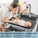 5-in-1 Pack and Play, Baby Bassinet Bedside Sleeper with U-Shaped Diaper Changer, Portable Toddler Playard for Newborn Toddlers, Baby Crib with 4 Adjustable Height, Carry Bag,Easy to Install (Black)