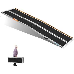 Wheelchair Ramp 10ft, Non-Skid Aluminum Folding Ramps for Wheelchairs for Home Steps, 800 LBS Capacity Handicap Ramp for Doorway, Homes, Threshold, Entry, Stairs 120" Lx 29.2" Wx2H