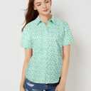 SSLR Womens Hawaiian Shirts Short Sleeve Blouses Casual Button Down Shirts for Women (Blue, XXXL)