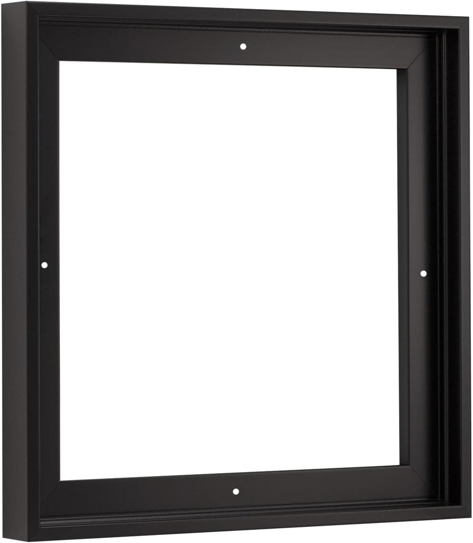PIXY CANVAS Floater Frame 16x16 for 3/4 (0.75) inch Deep Canvas Paintings/Canvas Prints/Wood Canvas Panels/Wall Art/Wall Decor/Home Decor/Artwork (Black, 16 x 16 inch, Square)