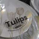 White/Gold Tulip Organic Plates Combo - Plastic - Case Pack of 96 - For Parties, Catering & Special Events, 10 x 7.5 Inches