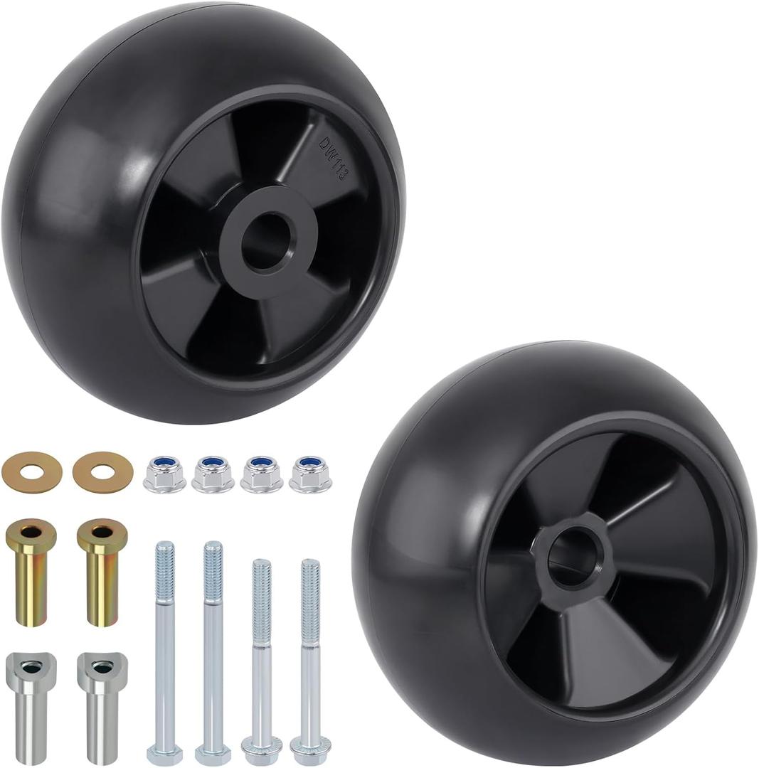Lawn Mower Deck Wheels 2 Pack Deck Wheels with Full Accessories Kit Replace for John Deere AM116299 AM125172 AM133602 M111489 Replace for MTD 734-04039 753-04856 734-3058