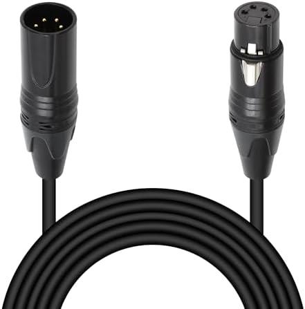 Xilaghy 4-Pin XLR Extension Patch Cable 9.8 Feet,XLR 4 PIN Male to Female Microphone Cord, for Speaker,Microphone and Stage Light(Black,3M)