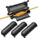 Iwillink 4 Pack Outdoor Extension Cord Cover Waterproof Weatherproof Electrical Connection Box for Outdoor Outlet, Plug, Socket, Christmas Holiday Decoration, Power Tool, Black