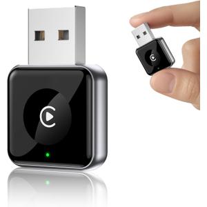 Wireless CarPlay Adapter for Apple iPhone - Upgraded Mini Design, USB/USB-C Plug & Play Converts Wired Connection - Compatible with iOS 10+ & Factory CarPlay Cars (Style 1)