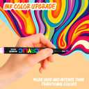 24 Acrylic Paint Markers, Waterproof Paint Pens Brush Tip with No-Bleed Automatic Ink, Fabric Markers for Rock, Metal, Glass, Wood, Canvas, Ceramic, Plastic, DIY Craft, Art Supplies