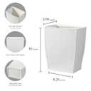White Bathroom Trash Can, Stylish 1.32 Gallon/5 Liter Waste Basket for Living Decor, Bathroom, Office,Party,Room,Kitchen