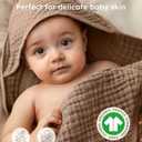 Yoofoss Hooded Baby Towels for Newborn 2 Pack 100% Muslin Organic Cotton Baby Bath Towel with Hood for Babies, Infant, Toddler and Kids, Large 32x32Inch, Soft and Absorbent Newborn Essential (Beige & Coffee)