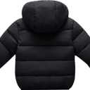 Baby Boys Thicken Winter Coat Toddler Girls Fleece Warm Hooded Jacket Clothes (Black)