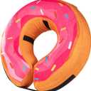 Grand Line Donut Inflatable Collar for Dogs and Cats, Soft Recovery Dog Cone After Surgery, Protective Pet Neck Cone for Dogs, Not Block Vision (Pink, S)