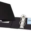 Avery Mini 3 Ring Binder, Holds 5.5" x 8.5" Paper, 2" Round Rings, 375-Sheet Capacity, 2.8 Inch Wide Spine, Label Holder, 1 Black Binder, Great for Home, Office, School Supplies, and More (27554)