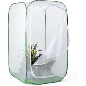 59" Outdoor Mesh Plant Enclosure, Mesh Plant Cover for Pests, Bird and Pest Protection Guard for Fruit, Vegetables, Flowers and Herbs Pop-Up Cage 35"x35"x59"