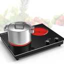 VBGK Electric Cooktop,2100W Built-in & Countertop 2 Burner Electric Cooktop,Electric Stove Top with10 Heating Level, Timer & Kid Safety Lock, LED Knob Touch Control Electric Burner with Plug