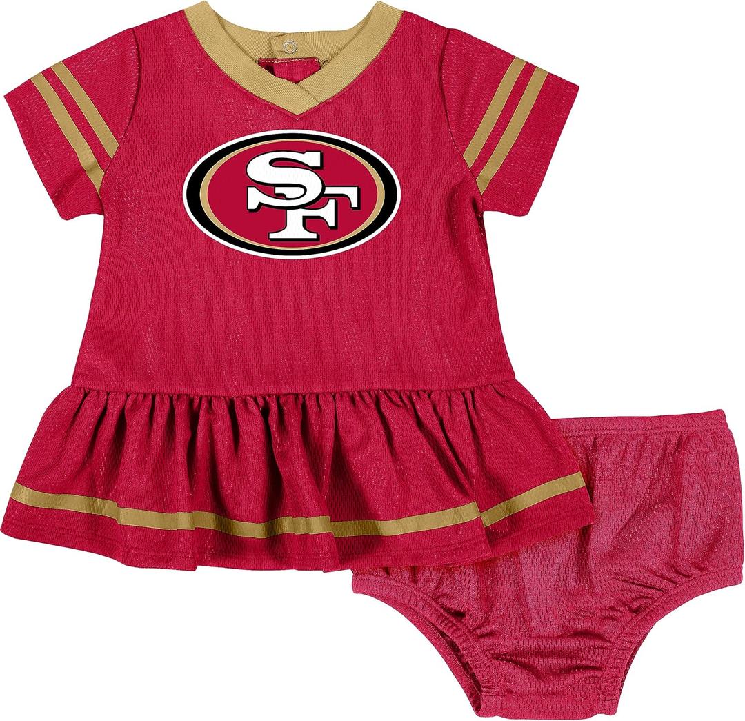 NFL Baby Girls Team Jersey and Diaper Cover Dress, Team Color, 18 Months US