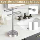 Hand Towel Stand,304 Stainless Steel Hand Towel Holder for Bathroom Kitchen Counter14.5 Inch S-Shape Weighted Base Standing Hand Towel Rack Bar Holds 2 Towels (Brushed Nickel)
