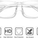 5 x Square Anti-Blue Light Glasses for Enhanced Eye Protection Blue Light Blocking Glasses for Women Men (Transparent)