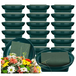 Karenhi 18 Pcs Floral Supplies Green Bowls for Flower Arrangements Large Size 6.3 Inch Floral Foam Bowls for Arrangements Holiday Wedding Fresh Flower Decoration Supplies (Foam Not Include)