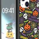 Case for iPhone 14 Plus Halloween Ghost Pumpkin Design,Black Matte Soft Slim Fit TPU Anti-Scratch Shockproof Protective Cover Phone Case for iPhone 14 Plus (pumpkin spider web)
