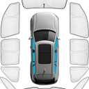 KMF 10pcs Thicken Sun Shades for Mercedes Benz GLE 2020-2024 Accessories,Full Car Window Covers Sunshade for Windshield Side Rear, UV Block and Blackout Privacy for Car Camping Outdoor