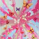 SUPERIOR Indoor Kids Rug, Washable, Non-Slip, Toddlers & Babies, Perfect for High Traffic Playroom, Kids Room or Bedroom, Butterfly Collection Perfect for Daycare Apricot 5'7" x 8'9"