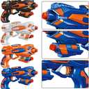 POKONBOY 4 Pack Blaster Guns Compatible with Nerf Guns Bullets, Toy Guns for Boys Girls with 80 Pack Foam Refill Darts, Hand Gun Toys for 6+ Year Old Kids Birthday Christmas