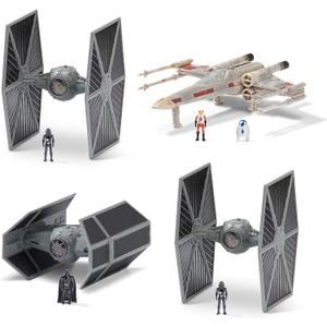 Star Wars Micro Galaxy Squadron Death Star Trench Run Battle Pack - Four Vehicles Plus Five Micro Figure Accessories 
