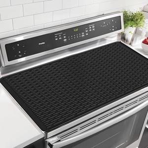 LOPNUR Electric Stove Cover for Stove Top, 36"x20.5" Silicone Stove Mat for Glass Top Stove Cover Protector, Heat Resistant Induction Cooktop Protector, Non-Slip Kitchen Glass Cooktop Protector, Black