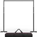 EMART Pipe and Drape Backdrop Stand Kit, 10ftx10ft Heavy Duty Adjustable Photo Background, Metal Frame with Flat Base for Wedding, Birthday Party, Banquet Decorations-Black