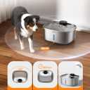 Water Fountain for Dogs Home Outdoor Multi-Pet Stainless Steel 10L/2.64gal Wireless Large Dogs Motion Sensor Dispenser Filtered Cordless Bowl Waterer -Wireless Stainless Steel&1Filters