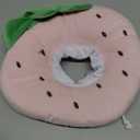 ANWA Adjustable Cat Cone Collar Soft, Cute Cat Donut Collar After Surgery, Kitten Recovery Cones to Stop Licking (Medium, Strawberry)