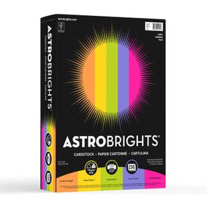 Astrobrights Color Card Stock, Happy Assortment, Letter (8.5" x 11"), 65 Lb, Pack Of 250