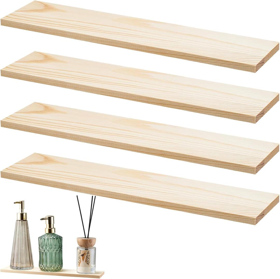 Leinuosen 4 Pcs Medicine Cabinet Shelves Replacement 13 Inch Bathroom Cabinet Shelf Medicine Shelves Suitable for Bathroom Living Room Kitchen Wall Mounted and Hanging (Wooden)