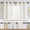 KAMANINA Black Curtain Rods for Windows 48 to 84 Inches (4-7ft) Heavy Duty Curtain Rods, 7/8 Inch Adjustable Decorative Drapery Rods Set with Modern Finials