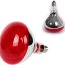 2 Pack 275W Infrared Heat Therapy Bulb E26 Heating Lamp for Back Neck Body Pain Relief, Heat Light Bulb for Chickens, 110V Red Heat Lamp Bulb for Brooder, Pet, Bathroom Light Therapy Use